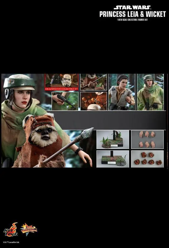 Alt view image 2 of 5 - Figure Hot Toys MMS551 - Star Wars : Return Of The Jedi - Princess Leia & Wicket