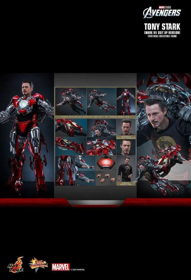 Alt view image 2 of 5 - Figure Hot Toys MMS718 - Marvel Comics - Iron Man - Tony Stark Mark 7 Suit Up Version
