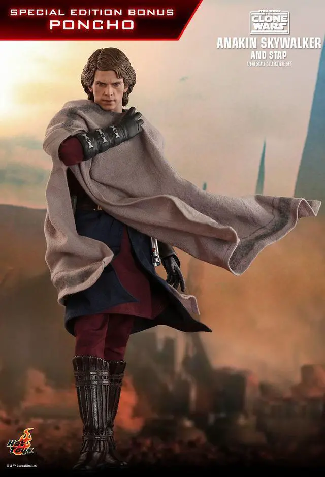 Alt view image 3 of 5 - Figure Hot Toys TMS020 - Star Wars : The Clone Wars - Anakin Skywalker And Stap Deluxe Version
