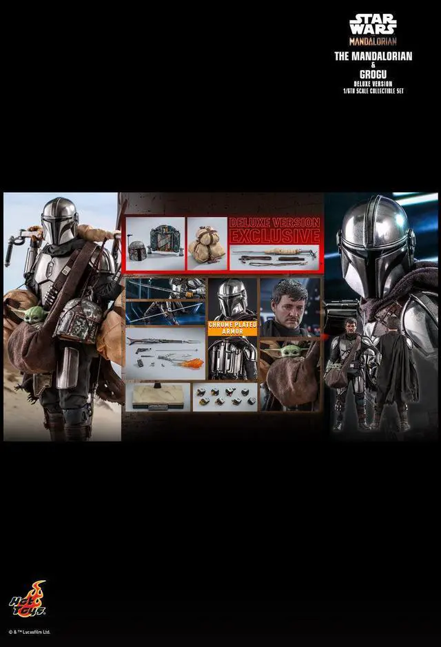 Alt view image 2 of 5 - Figure Hot Toys TMS052 - Star Wars : The Mandalorian - The Mandalorian & Grogu Deluxe Version