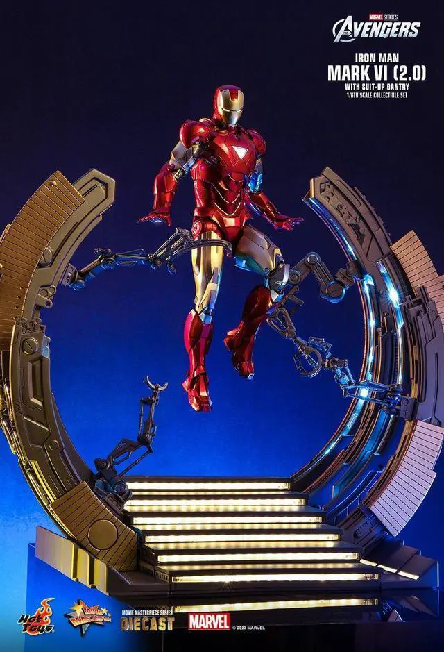 Alt view image 3 of 5 - Figure Hot Toys MMS688D53 - Marvel Comics - The Avengers - Iron Man Mark VI & Suit-Up Gantry