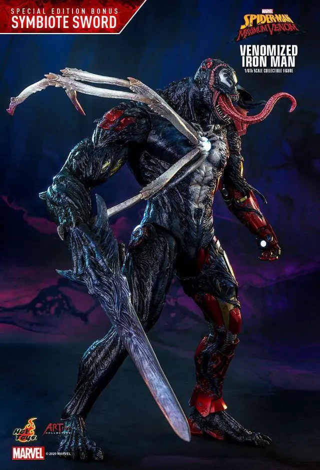 Alt view image 3 of 5 - Figure Hot Toys AC04 - Marvel Comics - Marvel's Spider-Man : Maximum Venom -Venomized Iron Man Deluxe Version