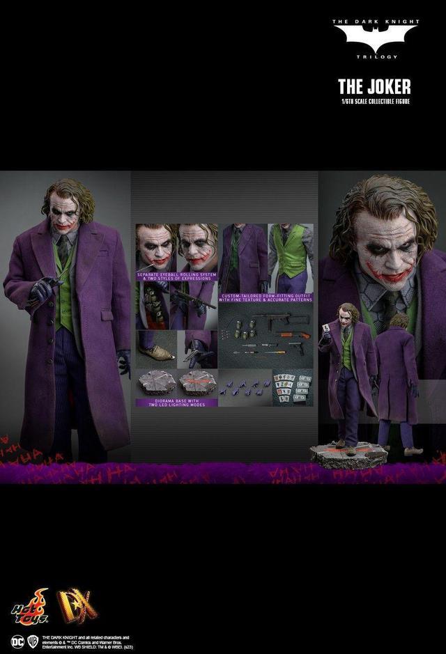 Alt view image 2 of 4 - Figure Hot Toys DX32 - DC Comics - The Dark Knight Trilogy - The Joker Standard Version