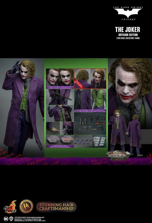 Alt view image 2 of 5 - Figure Hot Toys DX33 - DC Comics - The Dark Knight Trilogy - The Joker Deluxe Version
