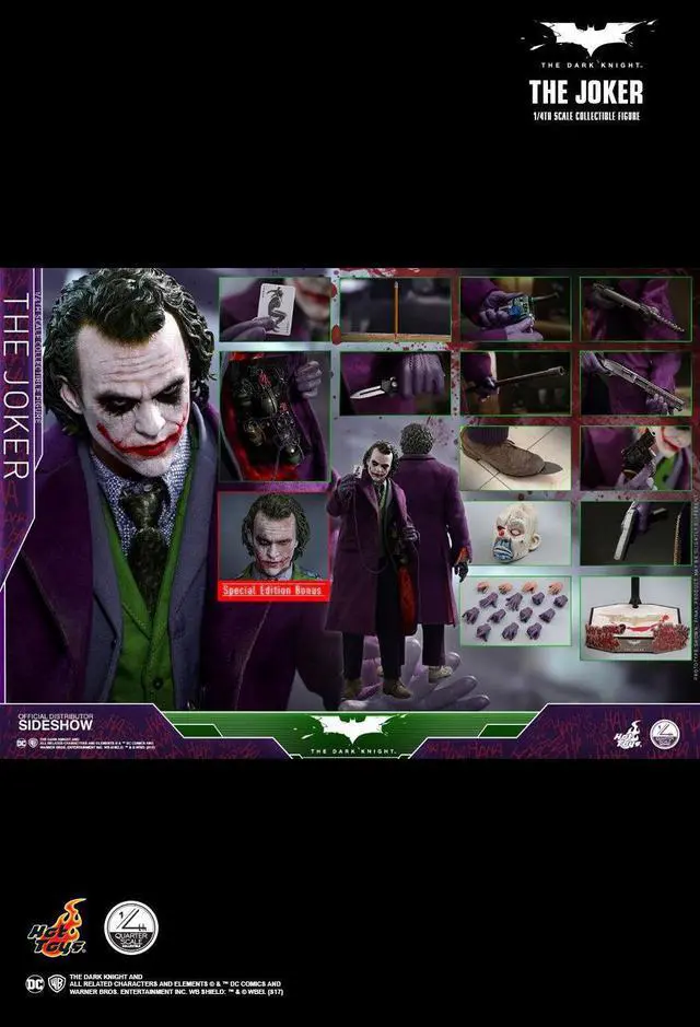 Alt view image 2 of 5 - Figure Hot Toys QS010 - DC Comics - The Dark Knight - The Joker Deluxe Version