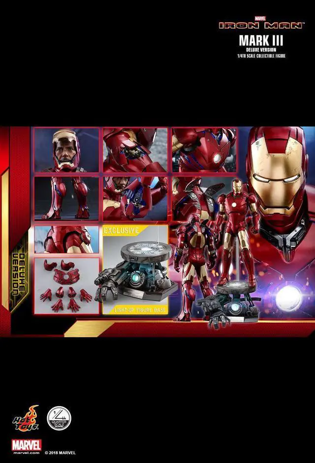 Alt view image 2 of 5 - Figure Hot Toys QS012 - Marvel Comics - Iron Man - Iron Man Mark 3 Deluxe Version