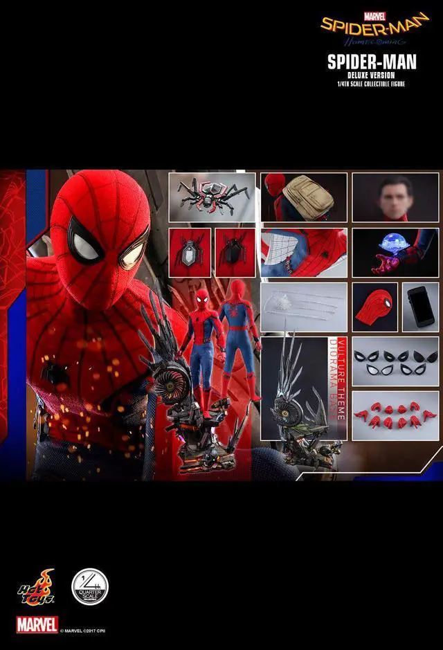 Alt view image 2 of 5 - Figure Hot Toys QS015 - Marvel Comics - Spider-Man : Homecoming - Spider-Man Standard Version