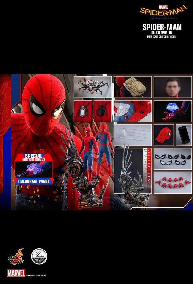 Alt view image 2 of 5 - Figure Hot Toys QS015B - Marvel Comics - Spider-Man : Homecoming - Spider-Man Deluxe Version