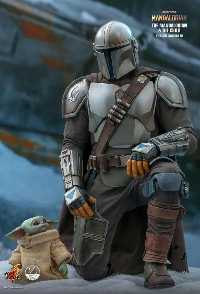 Alt view image 4 of 5 - Figure Hot Toys QS016 - Star Wars : The Mandalorian - The Mandalorian & The Child Standard Version
