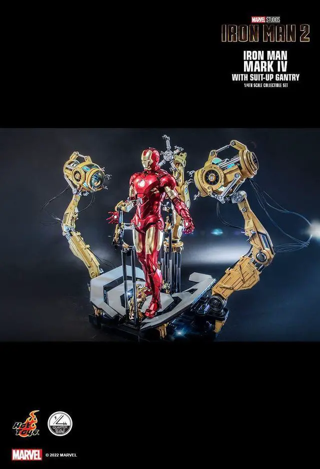 Alt view image 3 of 5 - Figure Hot Toys QS021 - Marvel Comics - Iron Man 2 - Iron Man Mark IV With Suit Up Gantry Version