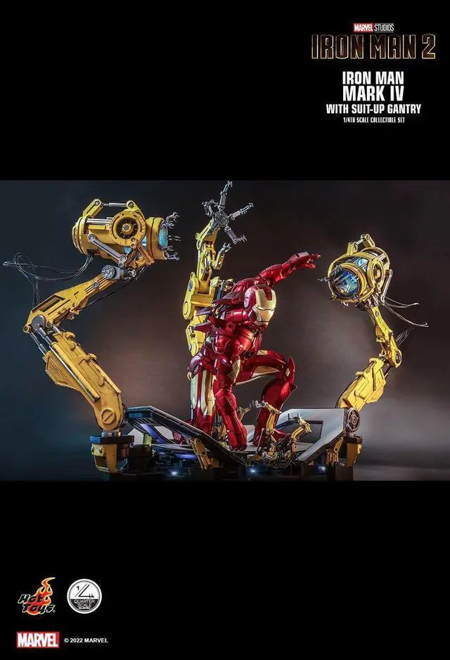 Alt view image 4 of 5 - Figure Hot Toys QS021 - Marvel Comics - Iron Man 2 - Iron Man Mark IV With Suit Up Gantry Version