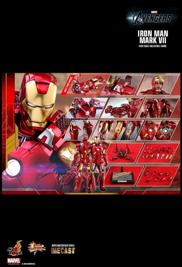 Alt view image 2 of 5 - Figure Hot Toys MMS500D27 - Marvel Comics - The Avengers - Iron Man Mark 7 Standard Version