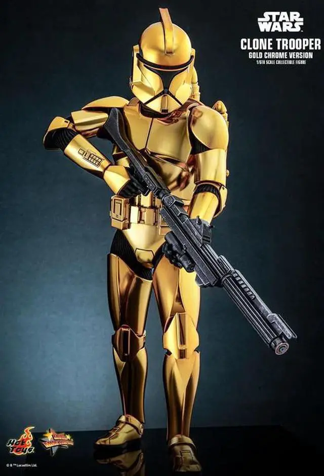 Alt view image 3 of 5 - Figure Hot Toys MMS735 - Star Wars - Clone Trooper Gold Chrome Version