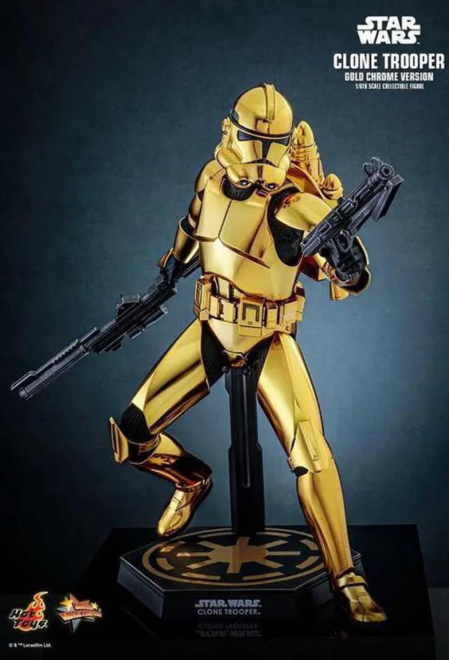 Alt view image 4 of 5 - Figure Hot Toys MMS735 - Star Wars - Clone Trooper Gold Chrome Version