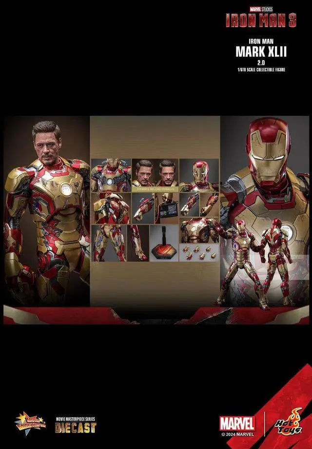 Alt view image 2 of 5 - Figure Hot Toys MMS758D65 - Marvel Comics - Iron Man 3 - Iron Man Mark XLII