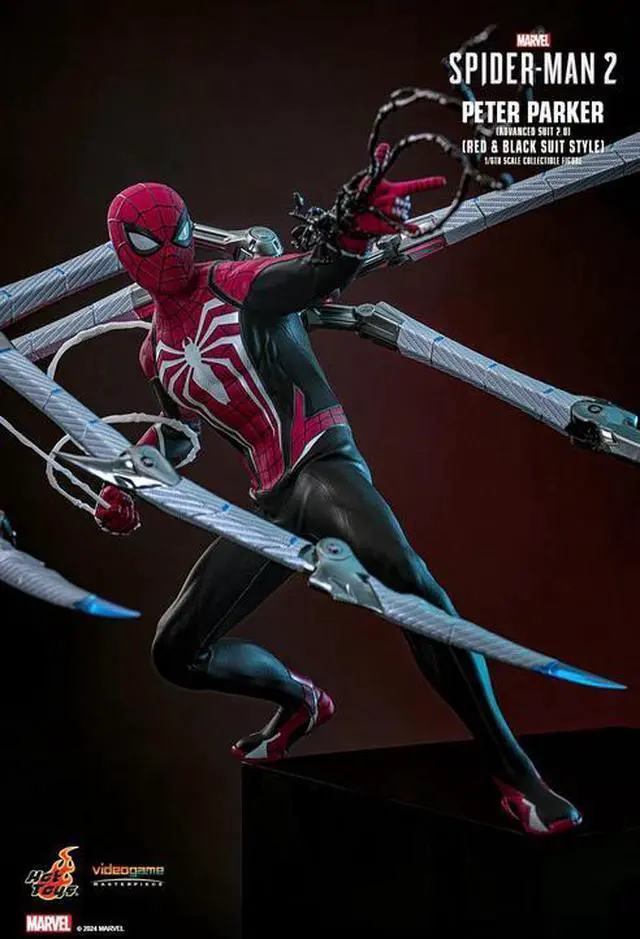 Alt view image 2 of 4 - Figure Hot Toys VGM66 - Marvel's Spider Man 2 - Peter Parker Advanced Suit2.0 Red & Black Suit