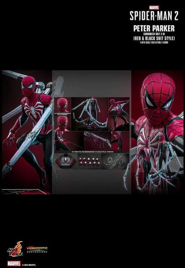 Main image of Figure Hot Toys VGM66 - Marvel's Spider Man 2 - Peter Parker Advanced Suit2.0 Red & Black Suit