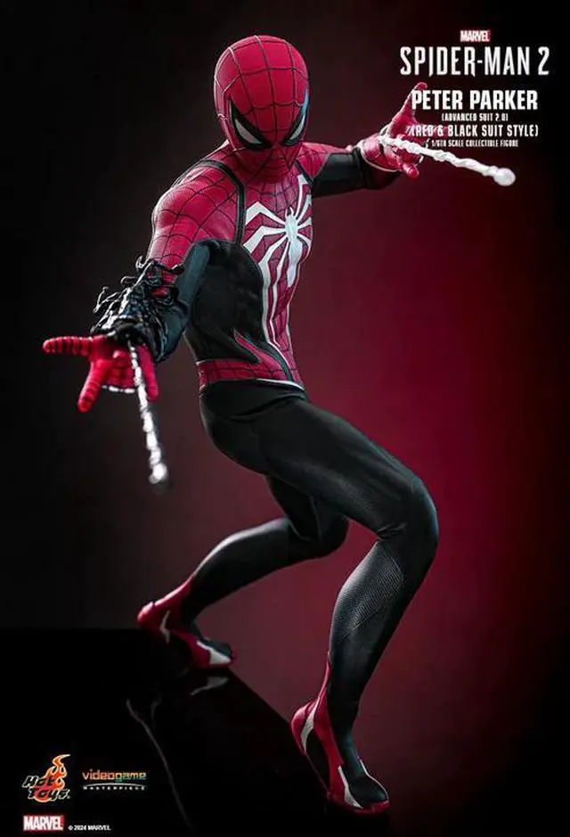 Alt view image 4 of 4 - Figure Hot Toys VGM66 - Marvel's Spider Man 2 - Peter Parker Advanced Suit2.0 Red & Black Suit