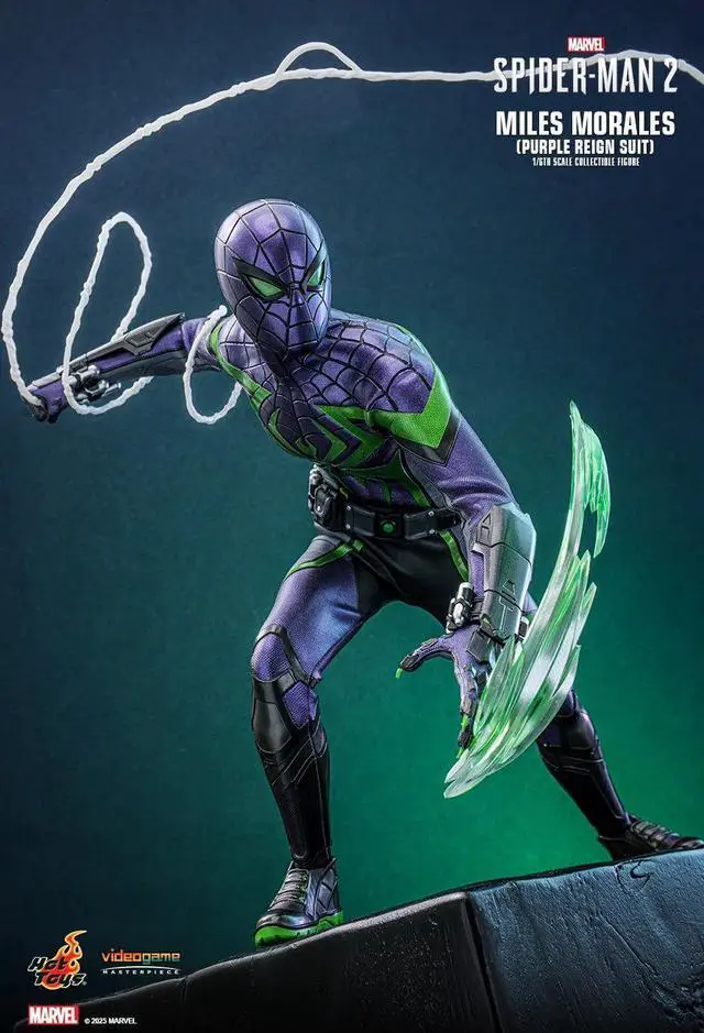 Alt view image 5 of 5 - Figure Hot Toys VGM68 - Marvel's Spider Man 2 - Miles Morales Purple Reign Suit