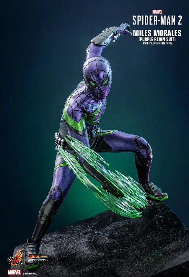 Alt view image 4 of 5 - Figure Hot Toys VGM68 - Marvel's Spider Man 2 - Miles Morales Purple Reign Suit