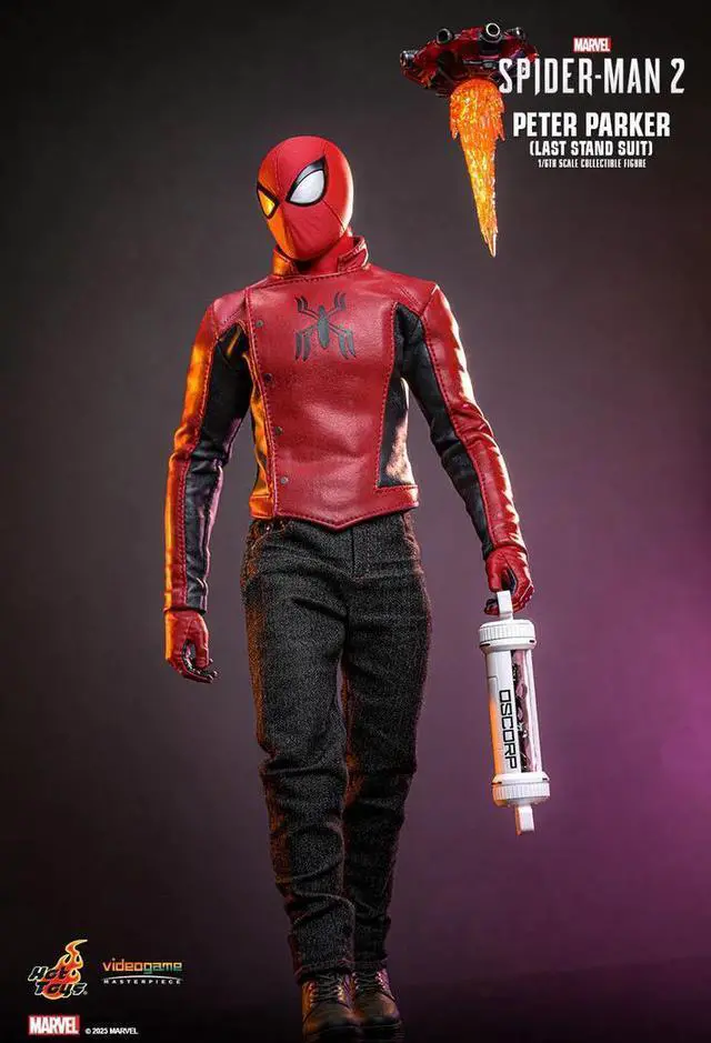 Alt view image 5 of 5 - Figure Hot Toys VGM71 - Marvel's Spider Man 2 - Peter Parker Last Stand Suit