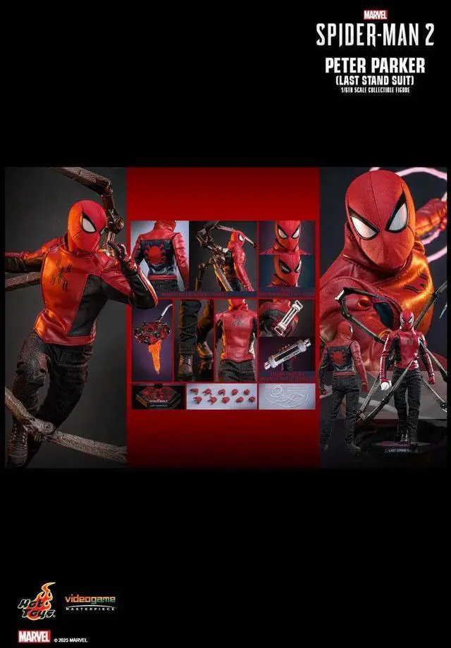 Alt view image 2 of 5 - Figure Hot Toys VGM71 - Marvel's Spider Man 2 - Peter Parker Last Stand Suit