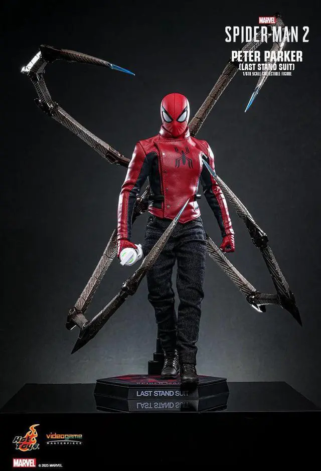 Alt view image 3 of 5 - Figure Hot Toys VGM71 - Marvel's Spider Man 2 - Peter Parker Last Stand Suit