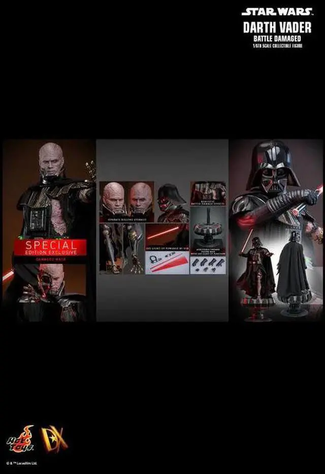 Alt view image 2 of 5 - Figure Hot Toys DX44B - Star Wars - Darth Vader Battle Damaged