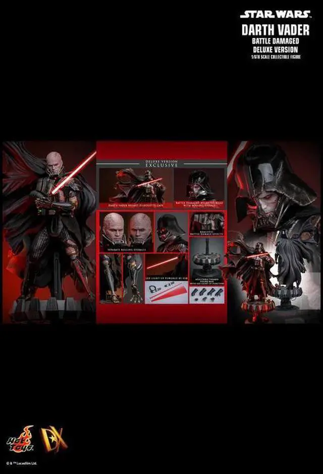 Alt view image 2 of 5 - Figure Hot Toys DX45 - Star Wars - Darth Vader Battle Damaged