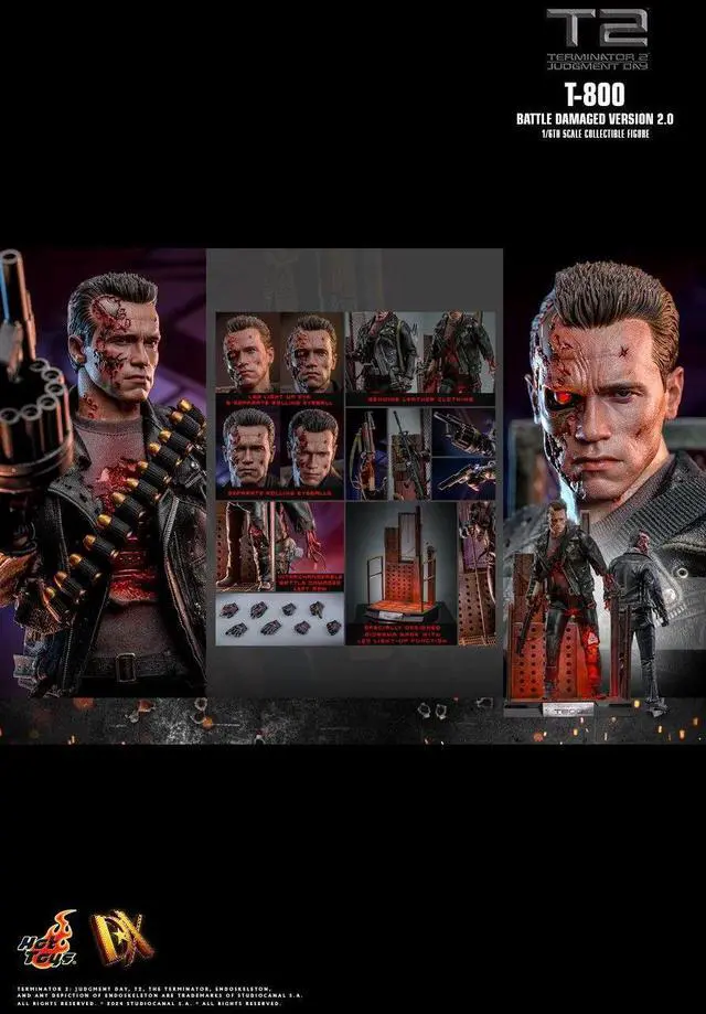 Alt view image 2 of 5 - Figure Hot Toys DX46 - Terminator 2 : Judgment Day - T800 Battle Damaged Version