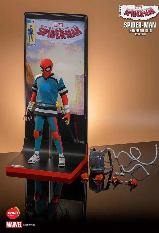 Alt view image 3 of 5 - Figure Hot Toys HS07 - Marvel Comics - Your Friendly Neighborhood Spider Man - Spider Man Homemade Suit