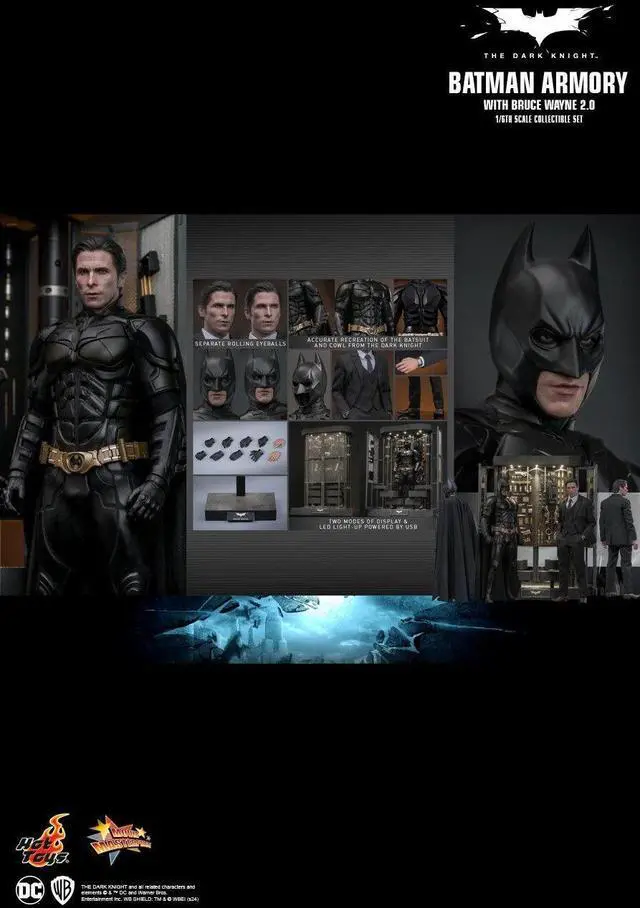 Alt view image 2 of 5 - Figure Hot Toys MMS750 - DC Comics - Batman : The Dark Knight - Batman Armory & Bruce Wayne