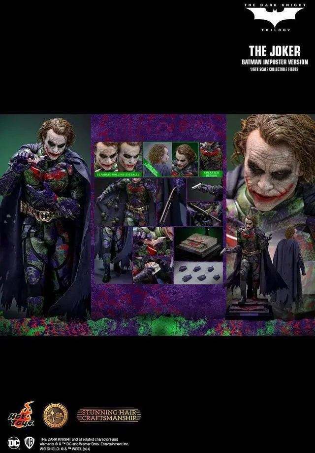 Alt view image 2 of 5 - Figure Hot Toys MMS752 - DC Comics - Batman : The Dark Knight - The Joker Batman Imposter Version