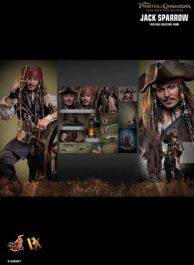 Alt view image 2 of 5 - Figure Hot Toys DX37 - Pirates Of The Caribbean : Dead Men Tell No Tales - Jack Sparrow Standard Version