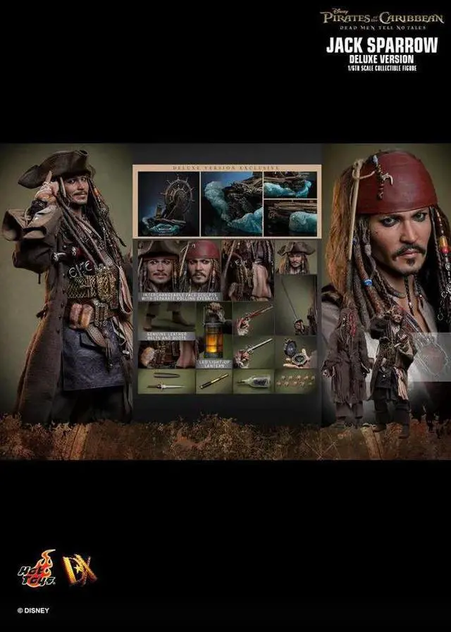 Alt view image 2 of 5 - Figure Hot Toys DX38 - Pirates Of The Caribbean : Dead Men Tell No Tales - Jack Sparrow Deluxe Version