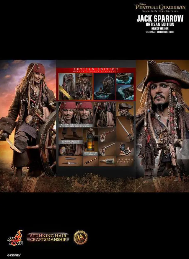 Alt view image 2 of 5 - Figure Hot Toys DX39 - Pirates Of The Caribbean : Dead Men Tell No Tales - Jack Sparrow Artisan Edition