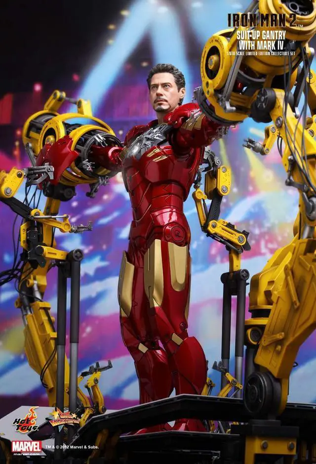 Alt view image 5 of 5 - Figure Hot Toys MMS160 - Marvel Comics - Iron Man 2 - Suit-Up Gantry With Iron Man Mark 4
