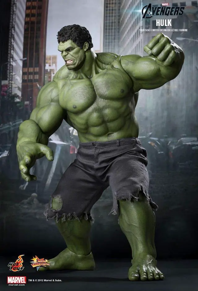 Alt view image 17 of 17 - Hulk The Avengers Movie Masterpiece One Sixth Hot Toys Action Figure
