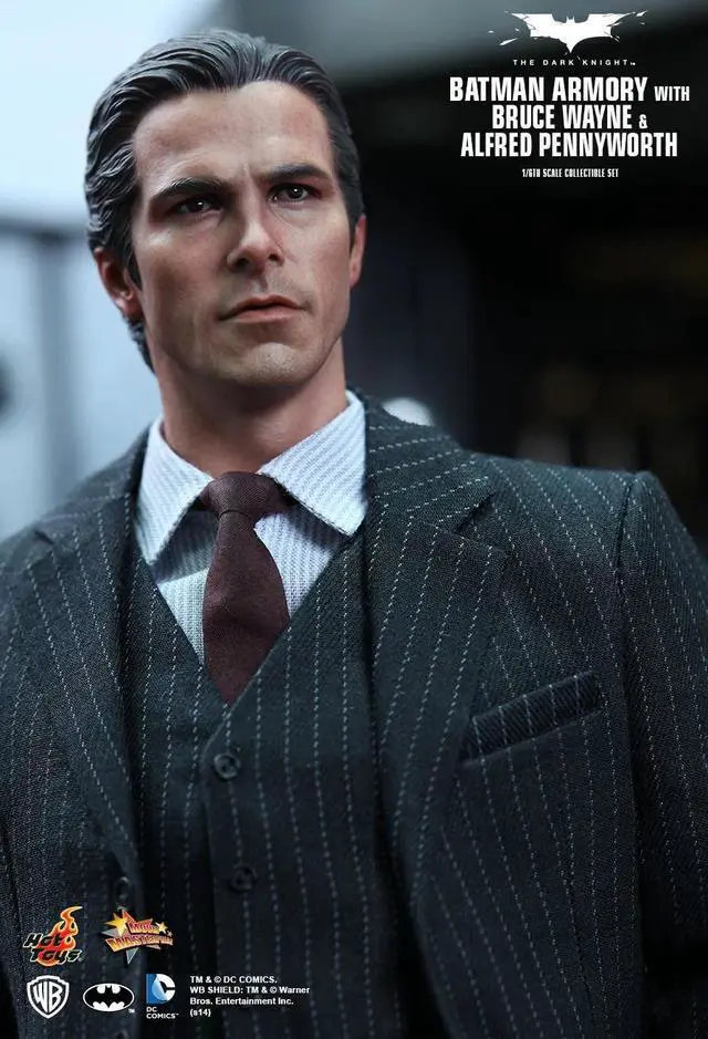 Alt view image 7 of 7 - The Dark Knight 12" Figures Batman Armory With Bruce Wayne & Alfred By Hot Toys