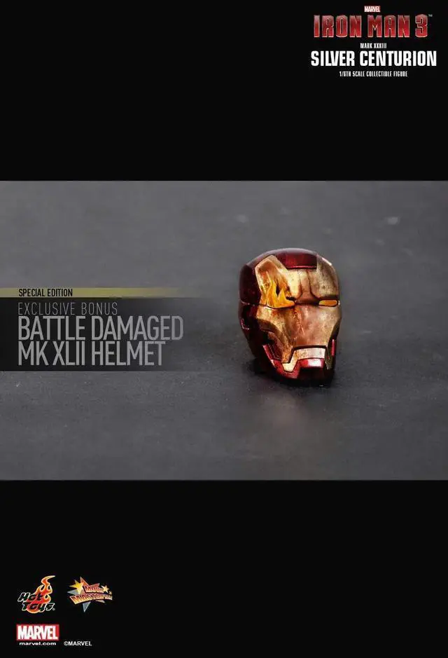 Alt view image 5 of 5 - Figure Hot Toys MMS213 - Marvel Comics - Iron Man 3 - Iron Man Silver Centurion Mark 33 Deluxe Version