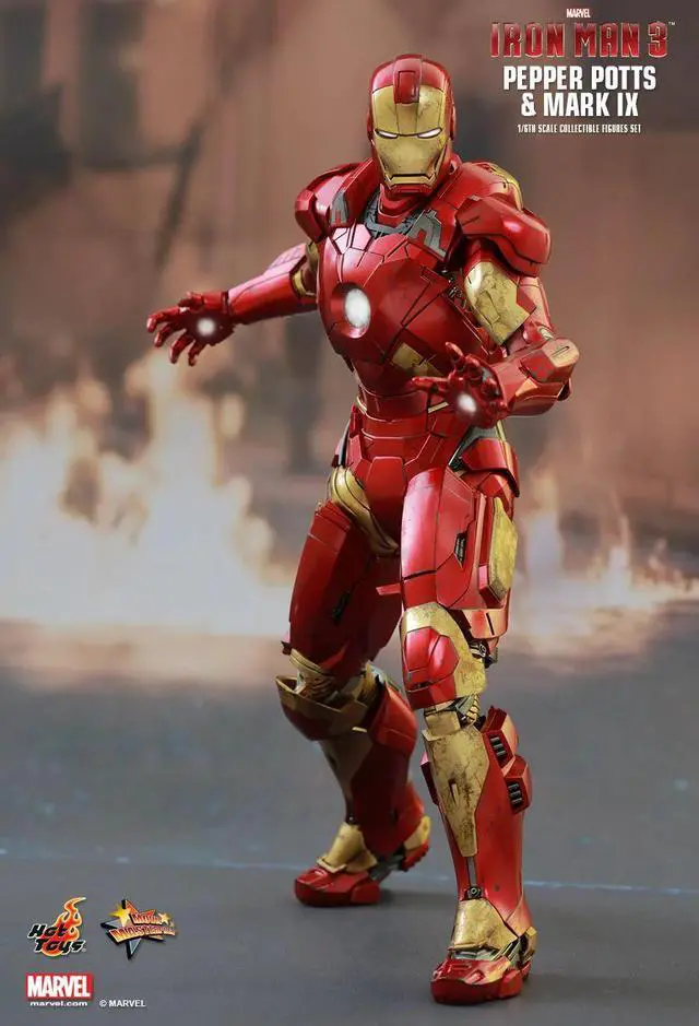 Alt view image 5 of 5 - Figure Hot Toys MMS311 - Marvel Comics - Iron Man 3 - Pepper Potts & Iron Man Mark 9 Deluxe Version
