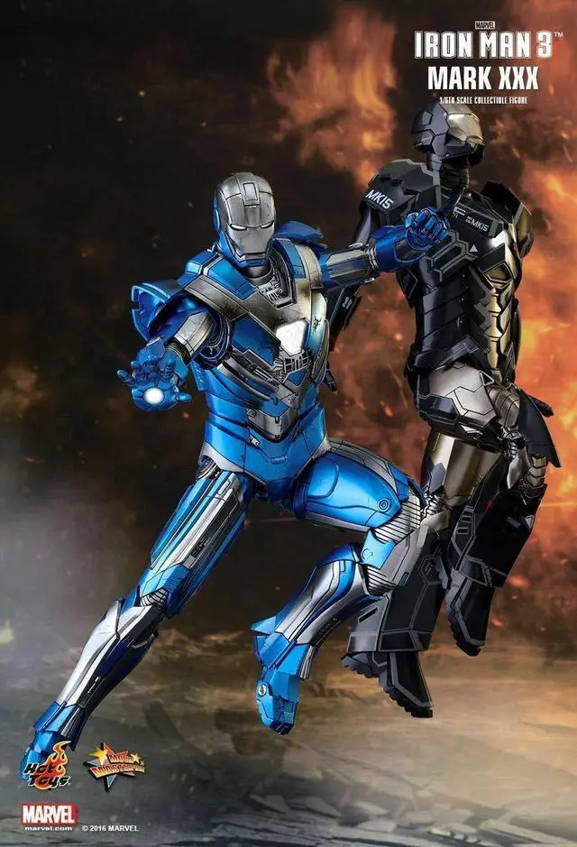 Alt view image 5 of 5 - Figure Hot Toys MMS391 - Marvel Comics - Iron Man 3 - Iron Man Blue Steel Mark 30