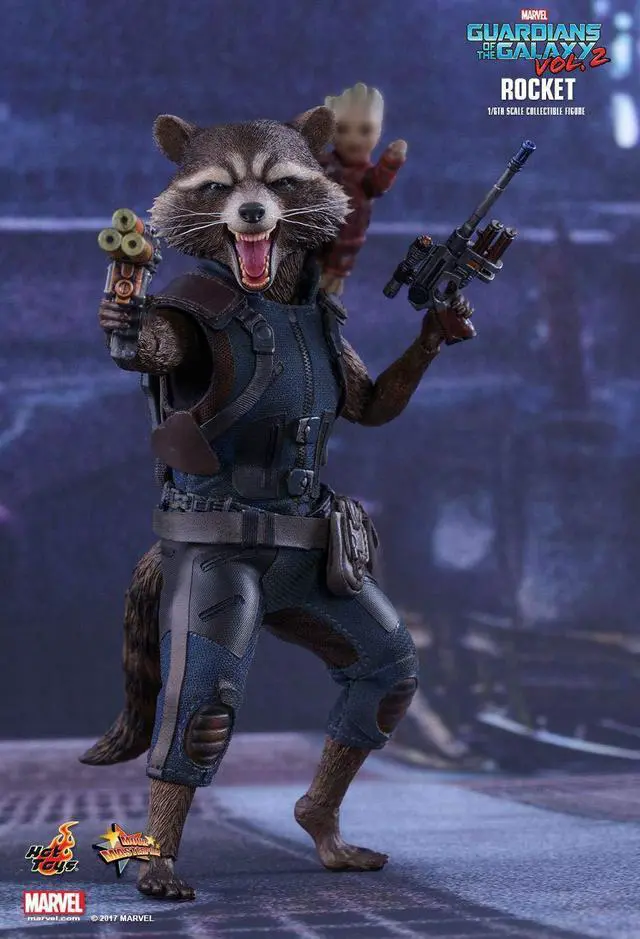 Alt view image 5 of 5 - Figure Hot Toys MMS410 - Marvel Comics - Guardians Of The Galaxy Vol. 2 - Rocket Standard Version