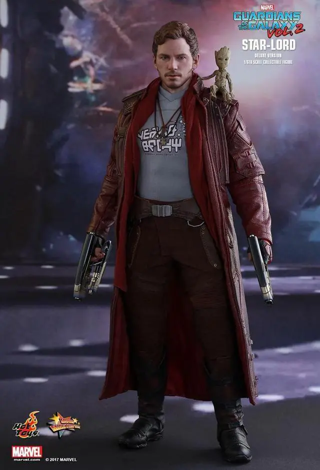 Alt view image 5 of 5 - Hot Toys Star-Lord (Deluxe Version) 1/6 Scale Collectible Marvel Guardians of the Galaxy Volume 2 Movie Figure