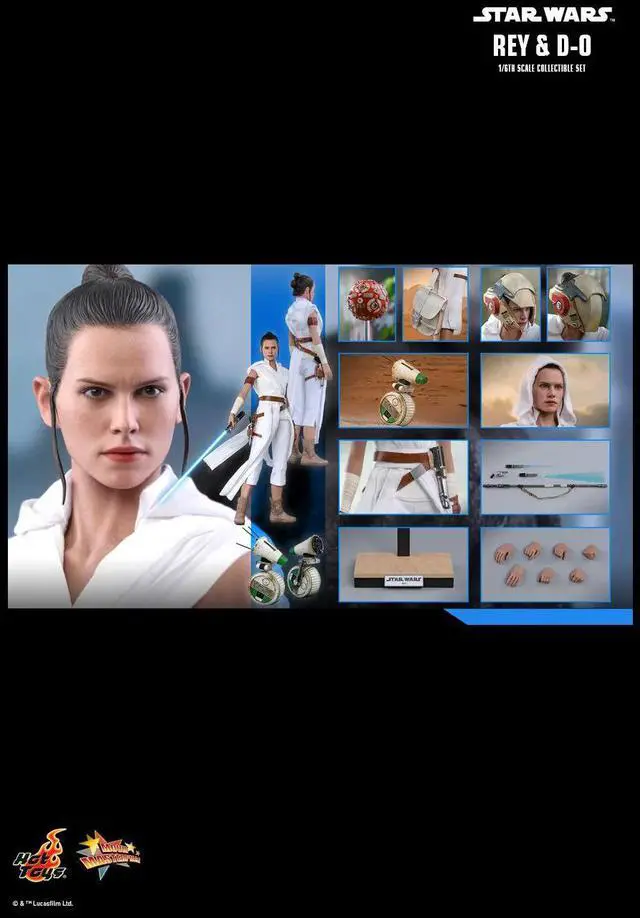 Alt view image 2 of 5 - Figure Hot Toys MMS559 - Star Wars : The Rise Of Skywalker - Rey And D-0