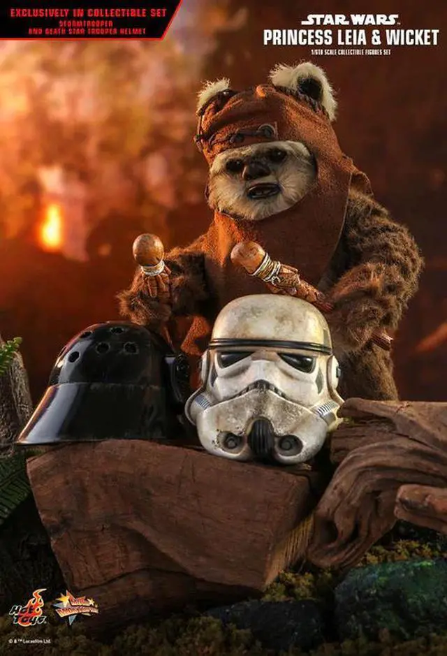 Alt view image 5 of 5 - Figure Hot Toys MMS551 - Star Wars : Return Of The Jedi - Princess Leia & Wicket