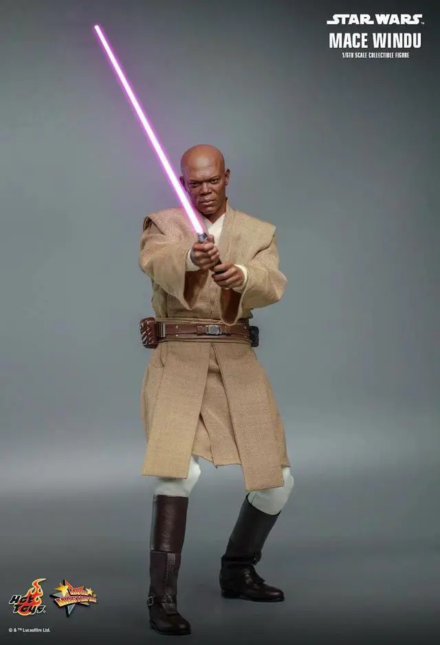 Alt view image 5 of 5 - Figure Hot Toys MMS681 - Star Wars II : Attack Of The Clones - Mace Windu