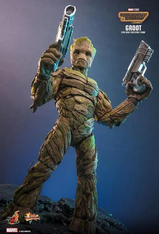 Alt view image 5 of 5 - Figure Hot Toys MMS706 - Marvel Comics - Guardians Of The Galaxy Vol.3 - Groot Standard Version