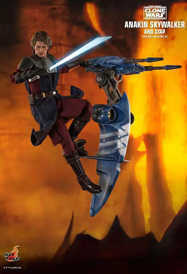 Alt view image 5 of 5 - Figure Hot Toys TMS020 - Star Wars : The Clone Wars - Anakin Skywalker And Stap Standard Version