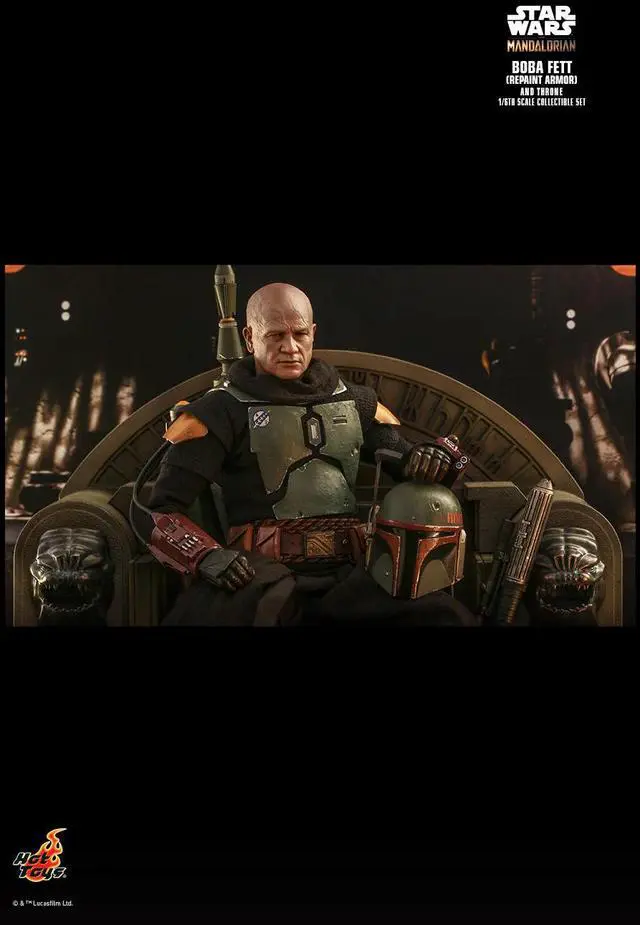 Alt view image 5 of 5 - Figure Hot Toys TMS056 - Star Wars : The Mandalorian - Boba Fett Repaint Armor Version & Throne Standard Version